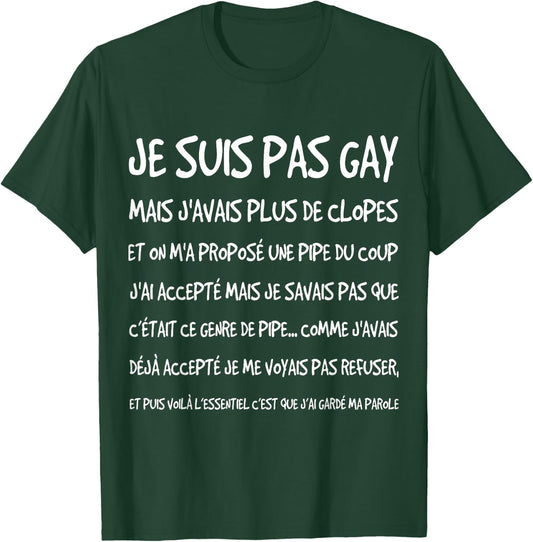 I'm Not Gay But 10, Joke And Humor Of Beauf Gift , Black, S T-Shirt - T-Shirt | Forest