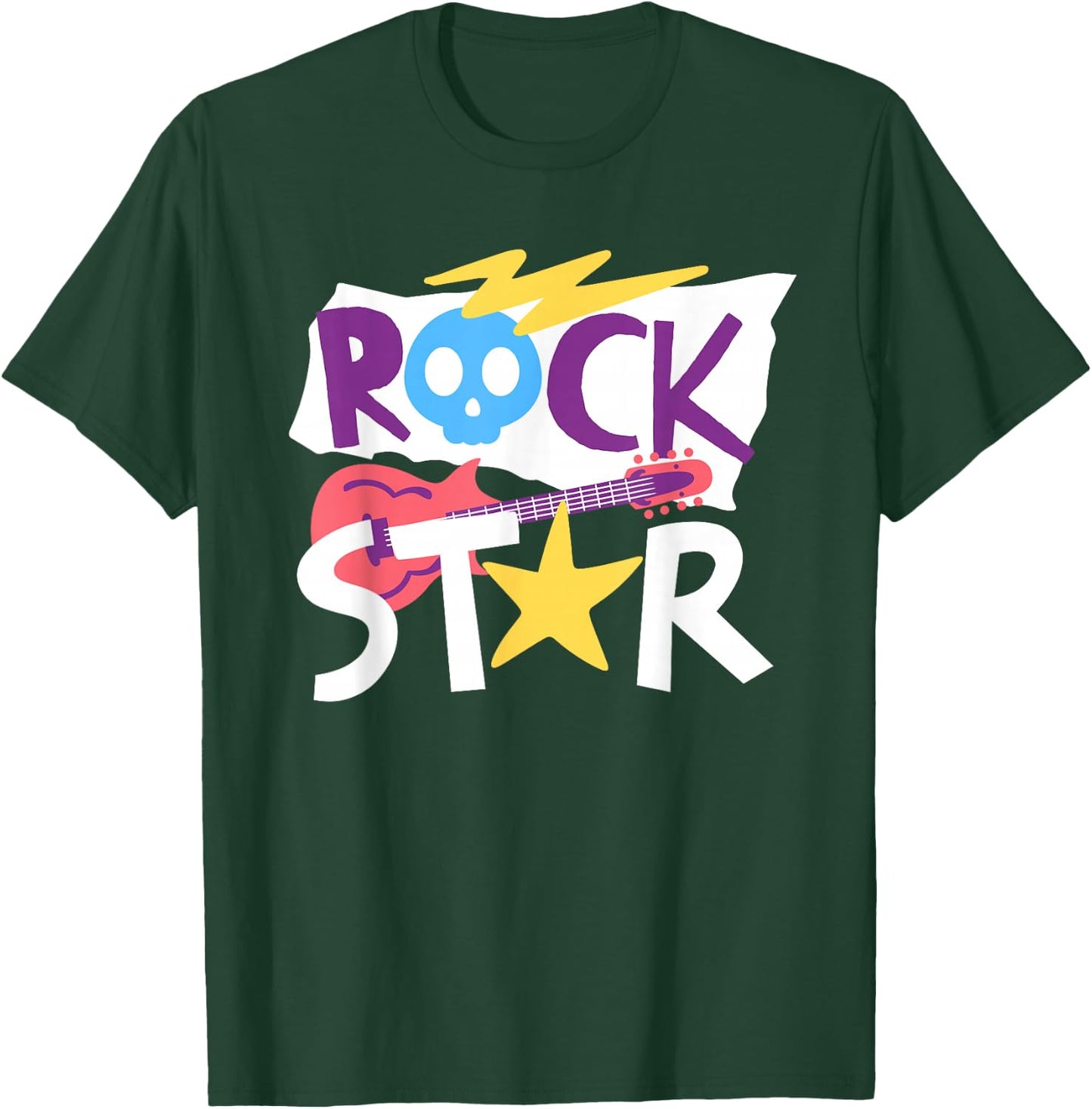 Rockstar Guitar Rock Music Singer Funny Children's , black T-Shirt - T-Shirt | Forest