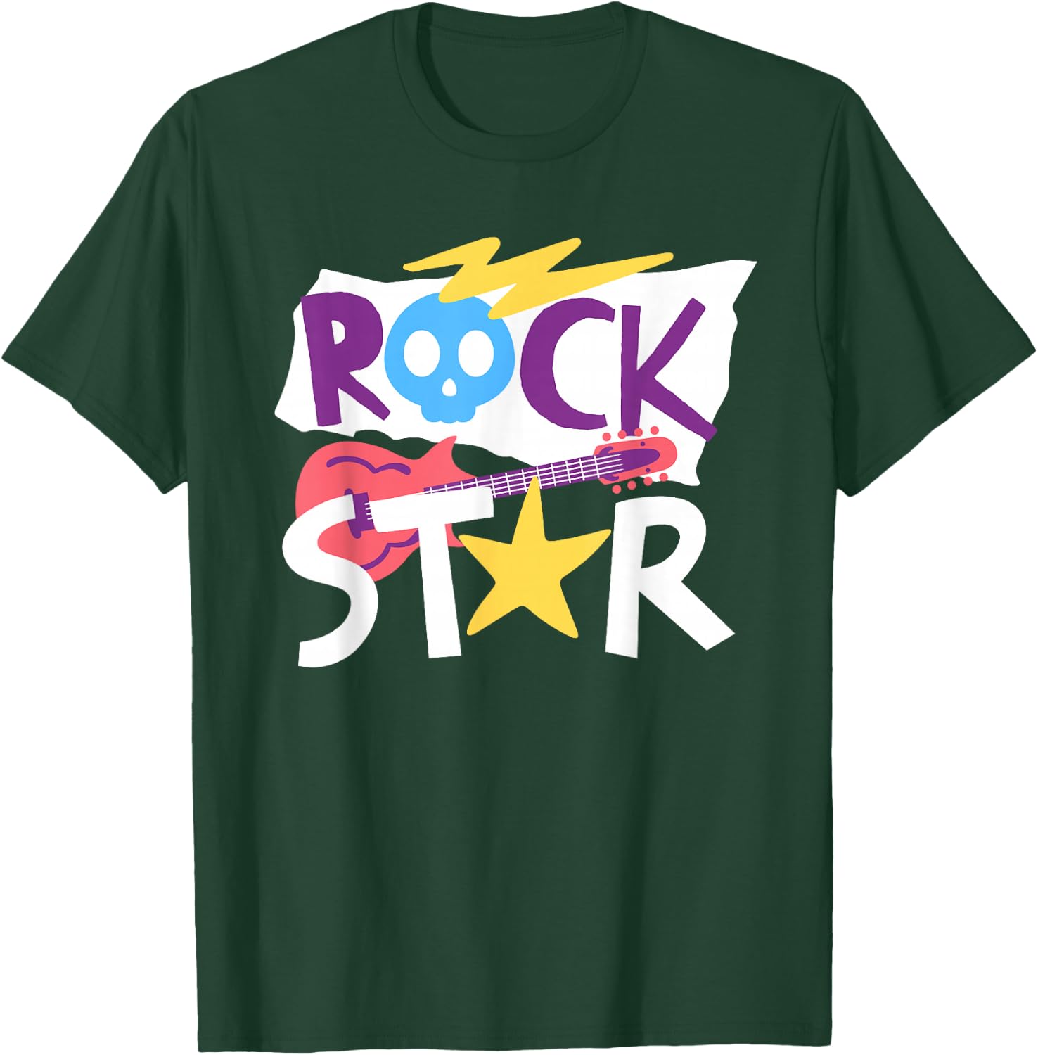 Rockstar Guitar Rock Music Singer Funny Children's , black T-Shirt - T-Shirt | Forest
