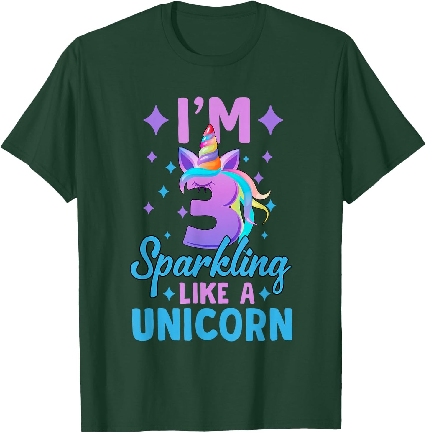 3rd Birthday Unicorn Birthday Party 3 Year Old Girls T-Shirt - T-Shirt | Forest