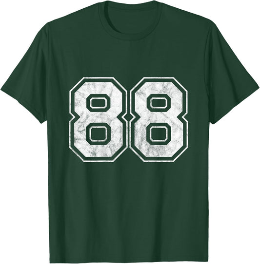 Number 88 on the back , black T-Shirt - T-Shirt | Forest