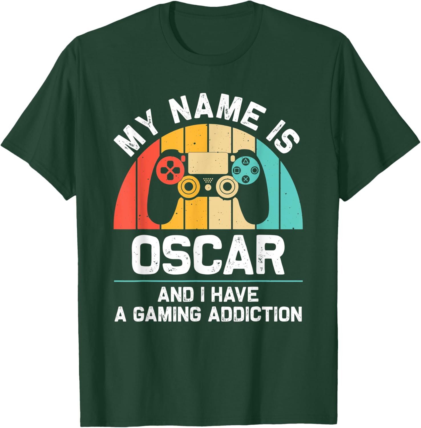 OSCAR Gift Name Personalized Funny Gaming Geek Birthday T-Shirt - T-Shirt | Forest