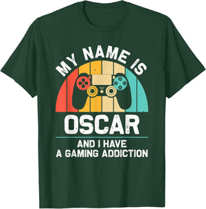 OSCAR Gift Name Personalized Funny Gaming Geek Birthday T-Shirt - T-Shirt | Forest