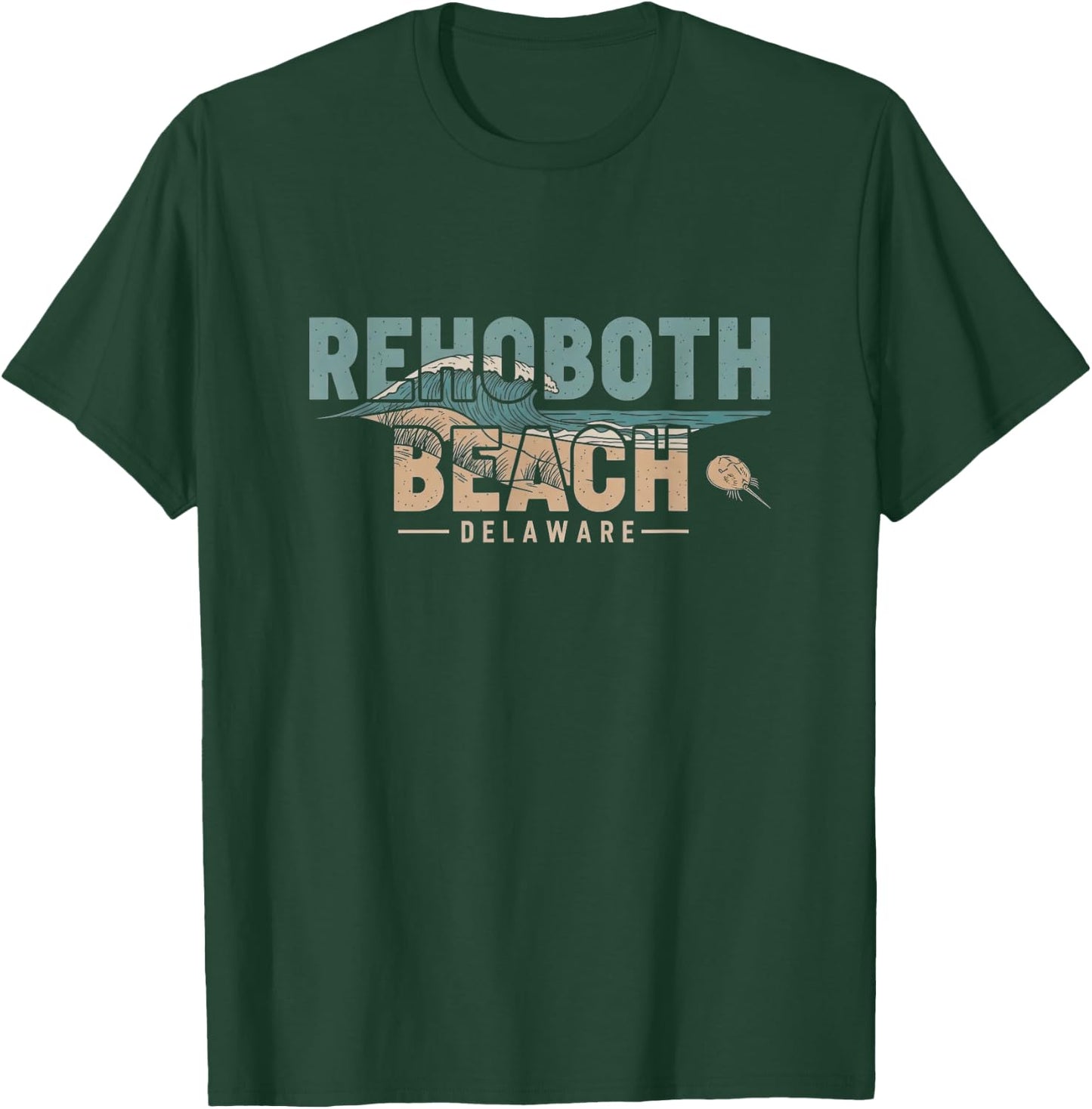 Retro Rehoboth Beach Delaware Design T-Shirt - T-Shirt | Forest