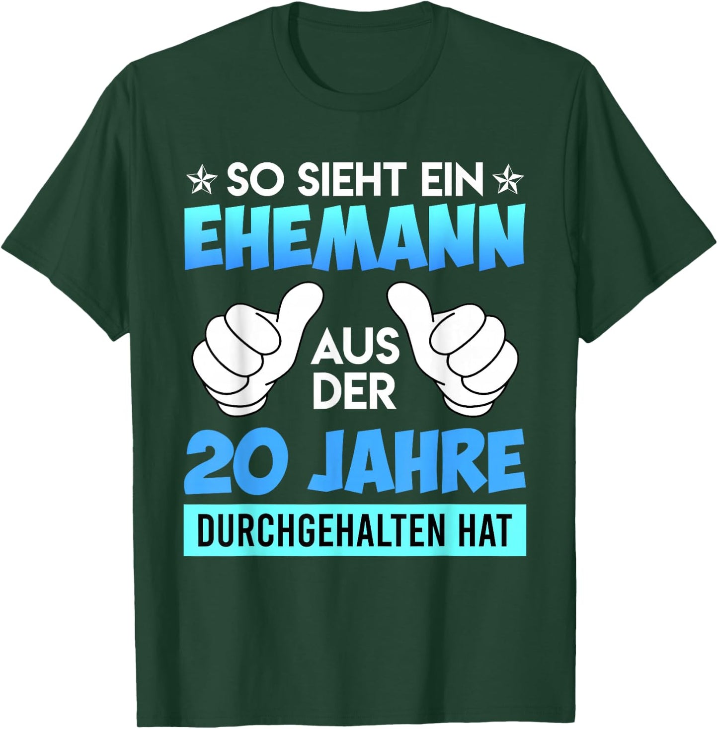 Ehemann 20. Hochzeitstag Porzellanhochzeit T-Shirt - T-Shirt | Forest
