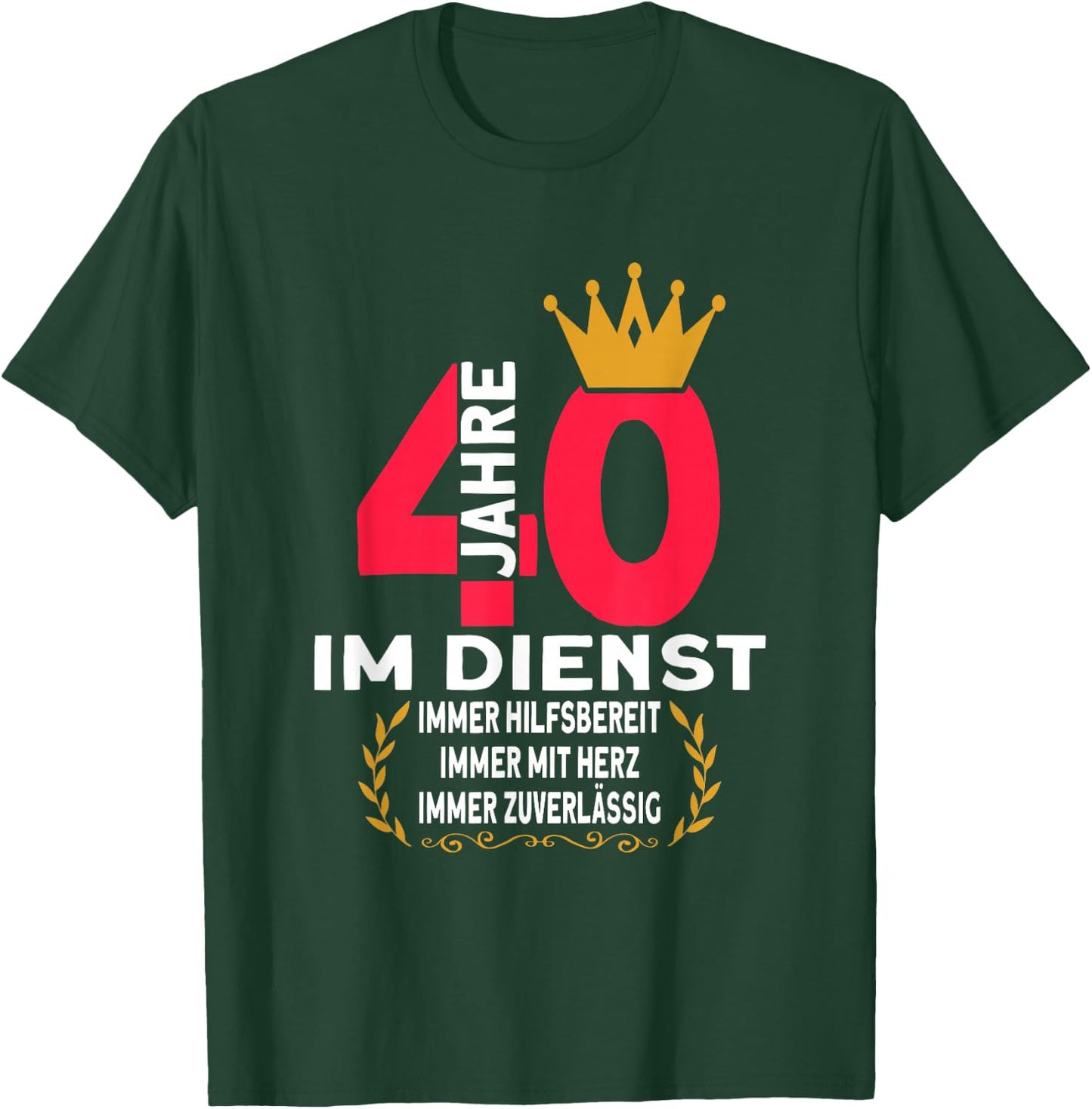 40 Years Service Anniversary Company Anniversary Work Anniversary , black, s T-Shirt - T-Shirt | Forest