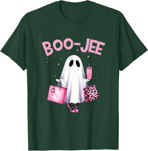 Boujee Boo Jee Spooky Ghost Funny Halloween Women Girls T-Shirt - T-Shirt | Forest