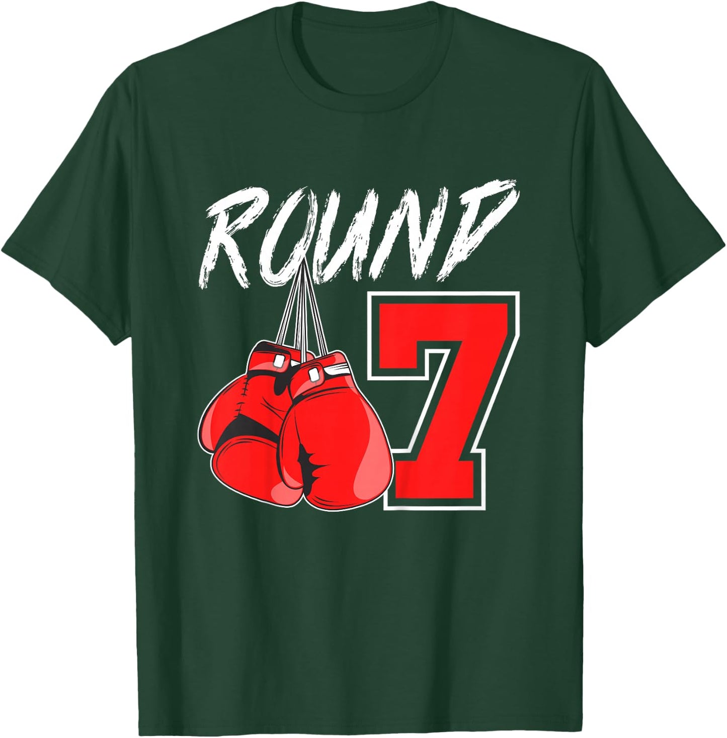 Kids 7th Birthday Boxing Boy 7 Year Old Boxer Bday Party T-Shirt - T-Shirt | Forest