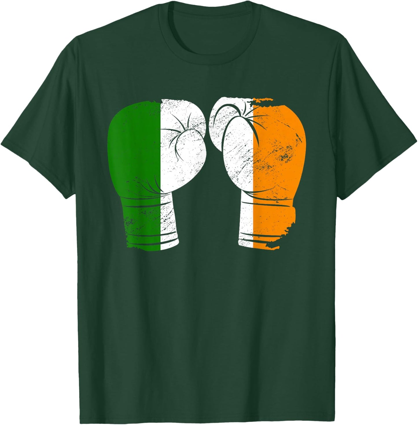 Cool Ireland Flag Vintage Irish Flag Boxing Gloves Boxer T-Shirt - T-Shirt | Forest