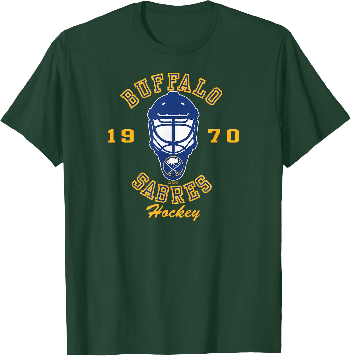 Buffalo Sabres Hockey Mask Black Officially Licensed T-Shirt - T-Shirt | Forest