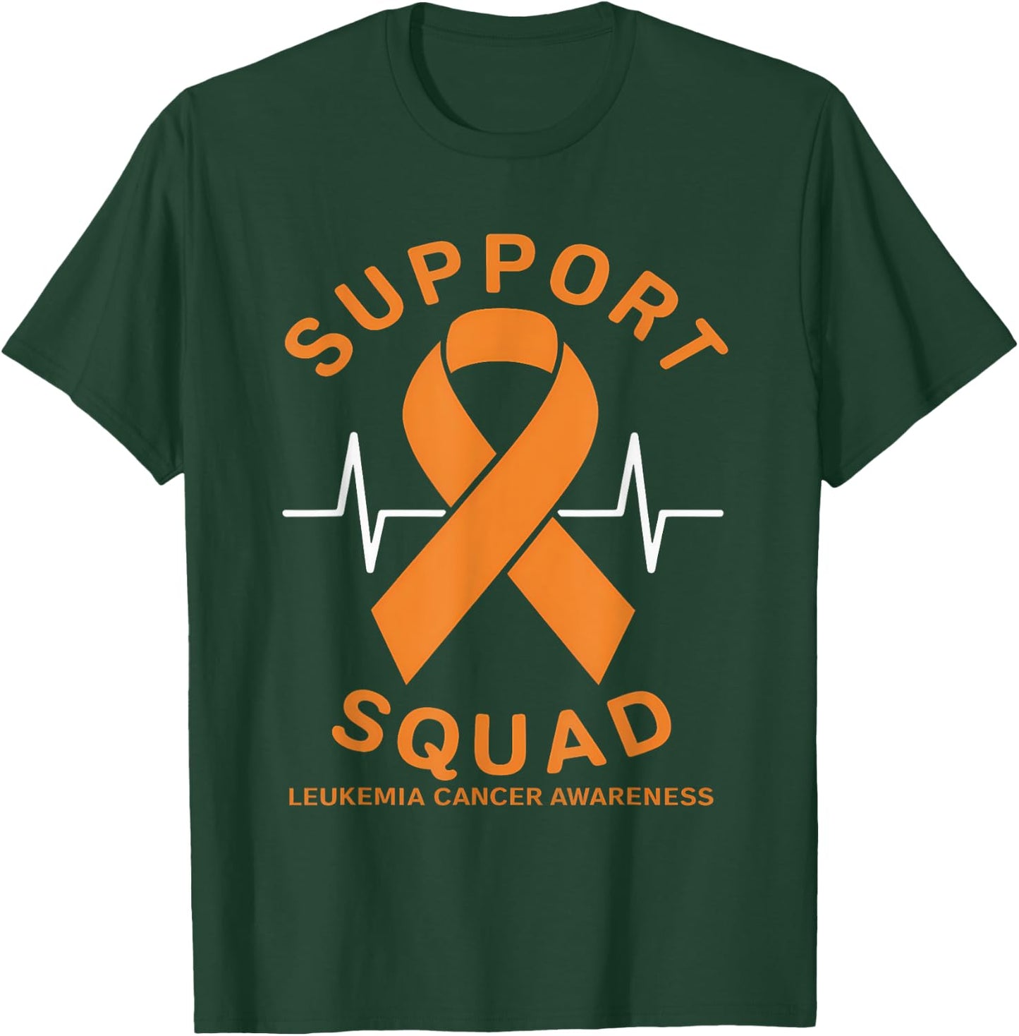 Orange Ribbon Support Squad Leukemia Cancer Awareness T-Shirt - T-Shirt | Forest