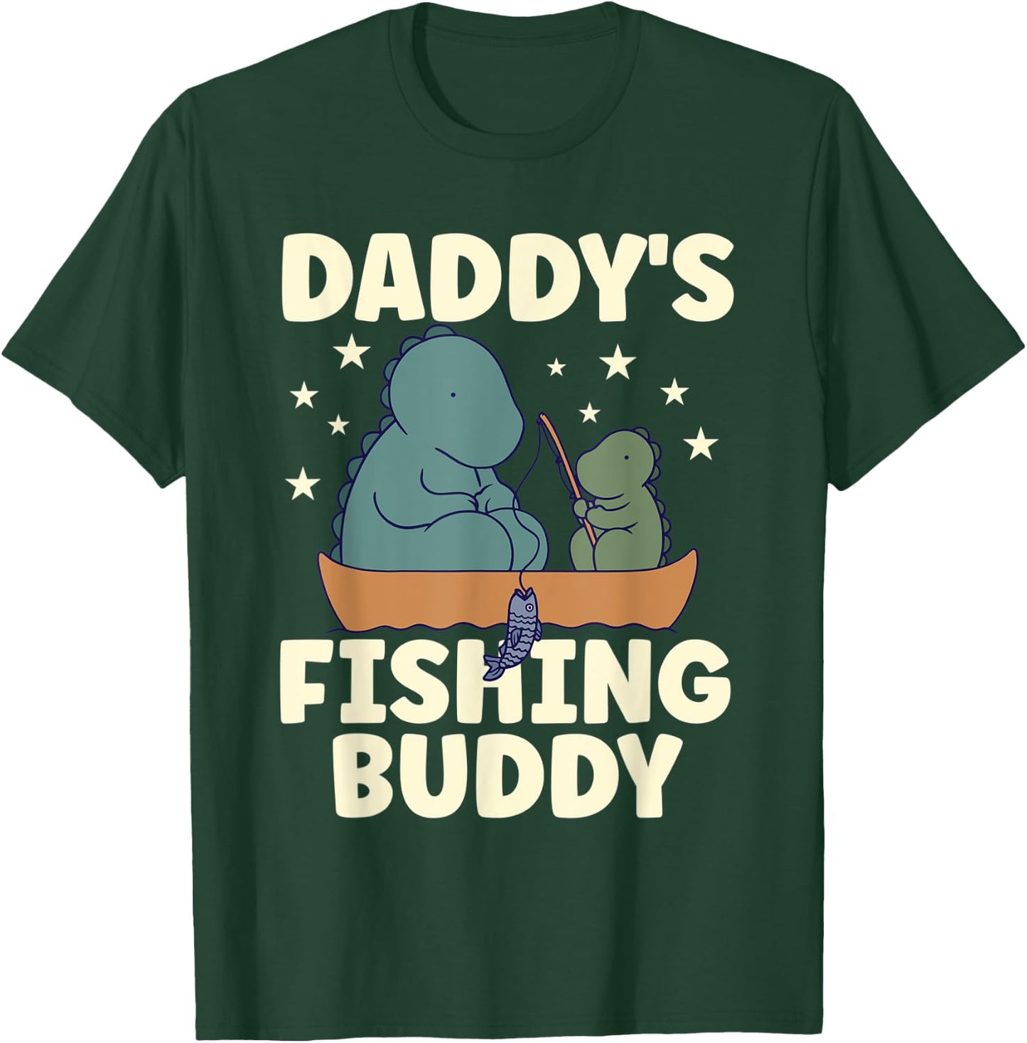 Daddy's Fishing Buddy Apparel for Fisherman Accessories Kids T-Shirt - T-Shirt | Forest