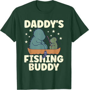 Daddy's Fishing Buddy Apparel for Fisherman Accessories Kids T-Shirt - T-Shirt | Forest