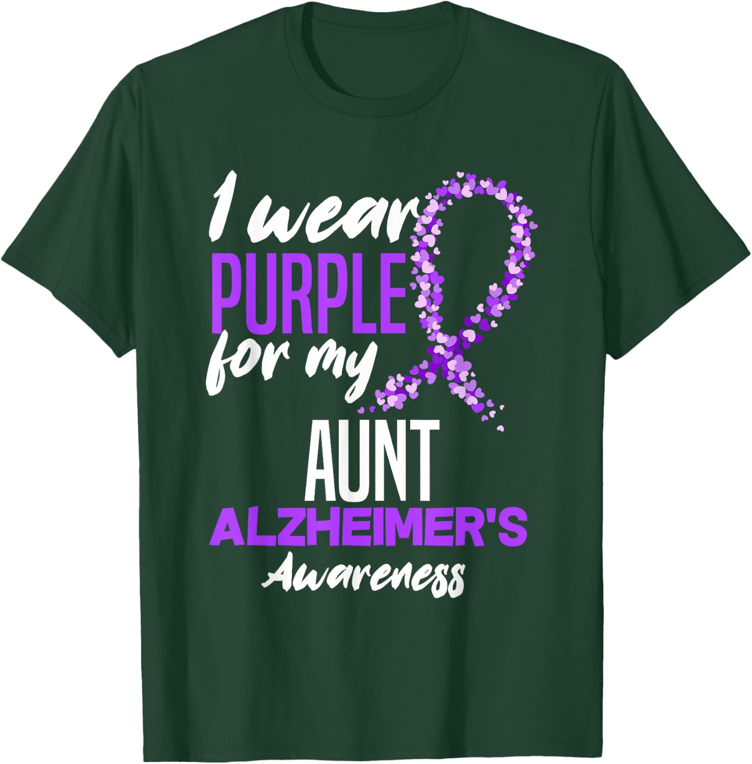 I Wear Purple For My Aunt Dementia Alzheimer's Awareness T-Shirt - T-Shirt | Forest