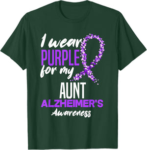 I Wear Purple For My Aunt Dementia Alzheimer's Awareness T-Shirt - T-Shirt | Forest
