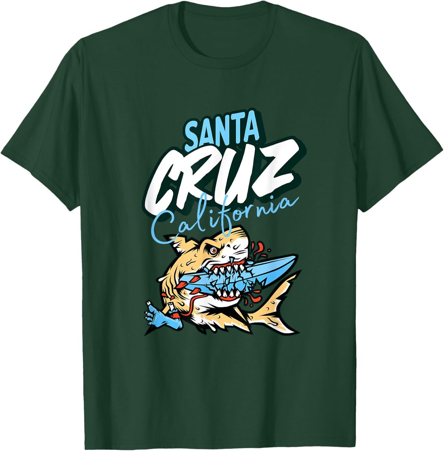 Vintage Santa Cruz California Great White Shark T-Shirt - T-Shirt | Forest