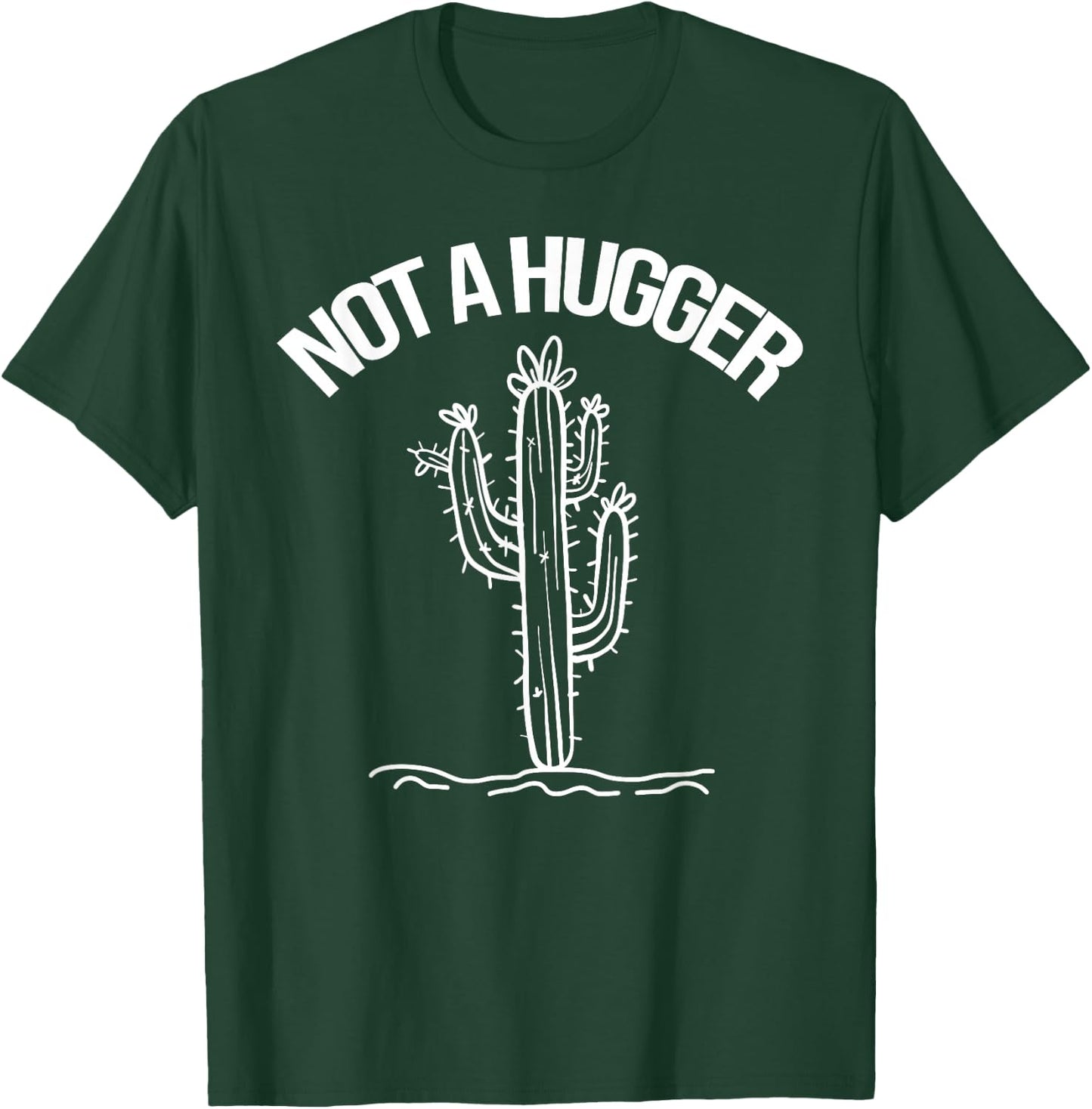 Not A Hugger Funny Vintage Cactus Sarcastic T-Shirt - T-Shirt | Forest