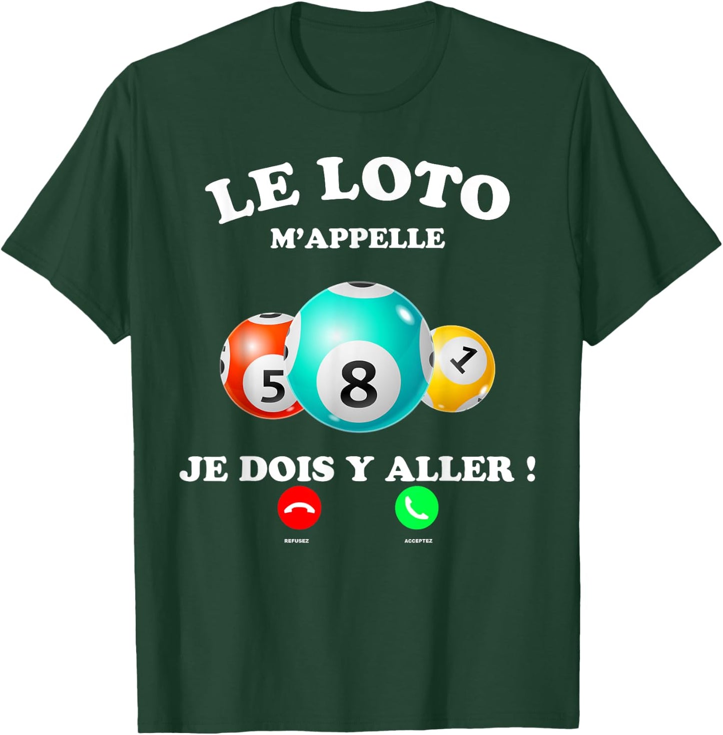 The Loto M'Appelle Je Dois Y Going Humour Games Man Woman , Black, S T-Shirt - T-Shirt | Forest