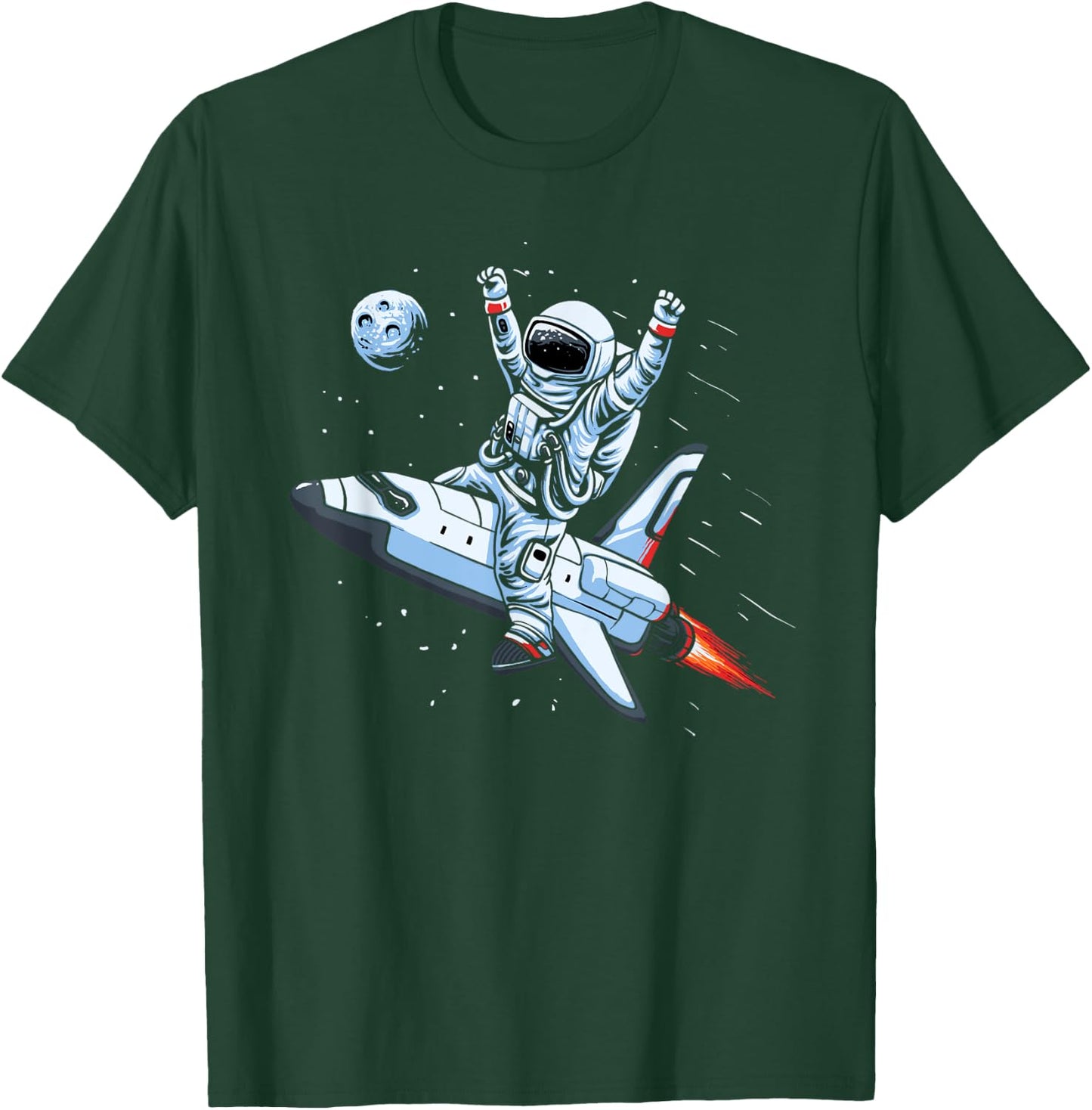 Flying Spaceship Astronaut Space Gift Women Kids T-Shirt - T-Shirt | Forest