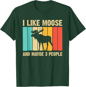 Funny Moose Design For Deer Elk Lover Men Women Boys Girls T-Shirt - T-Shirt | Forest