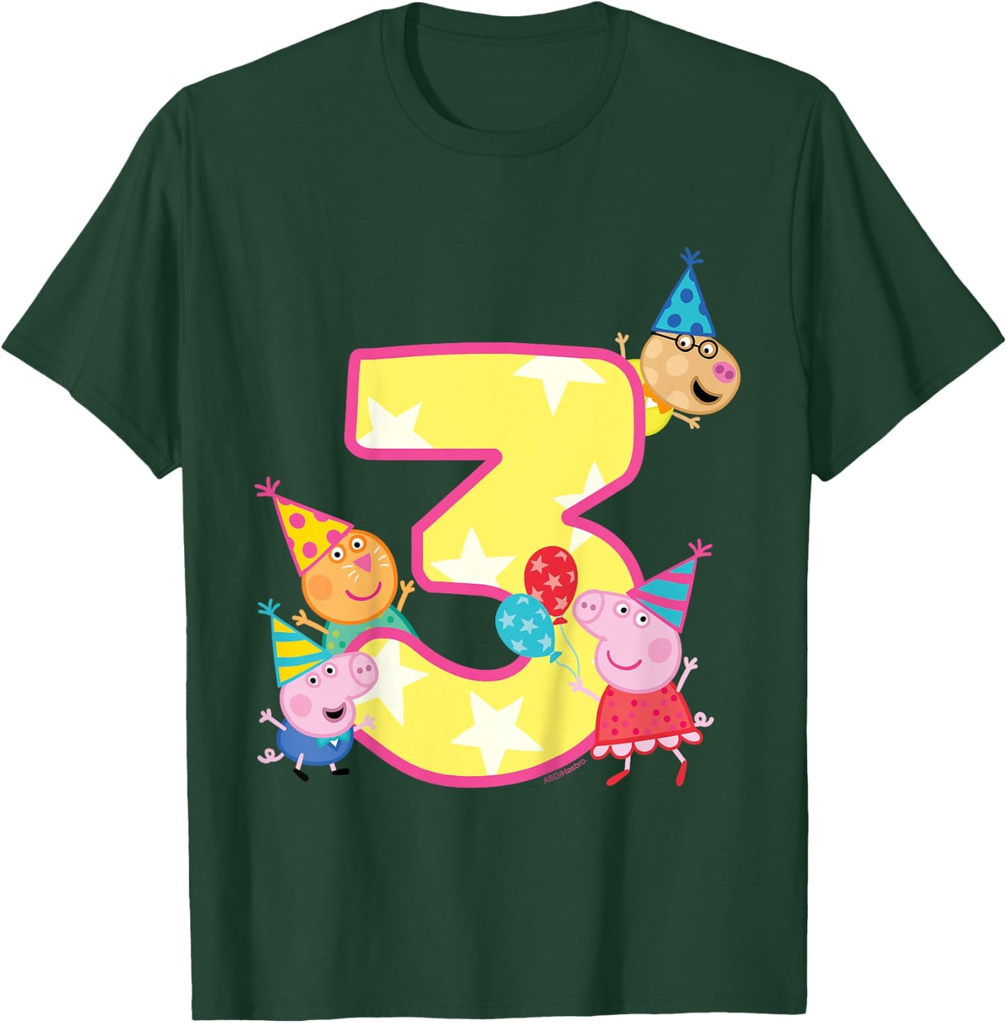 Peppa Pig Crew 3 Geburtstag T-Shirt - T-Shirt | Forest