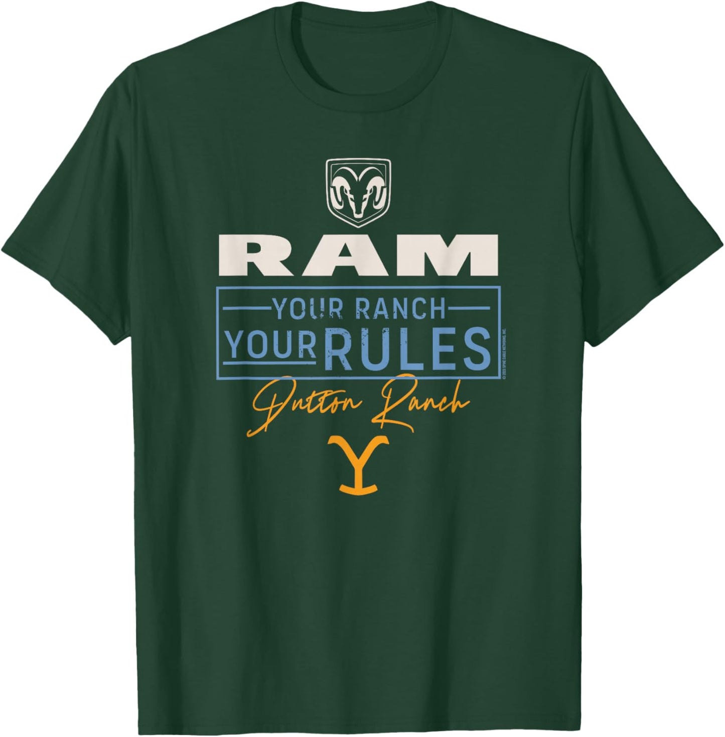 Yellowstone x Ram Truck Deine Ranch Deine Rugeln , black T-Shirt - T-Shirt | Forest