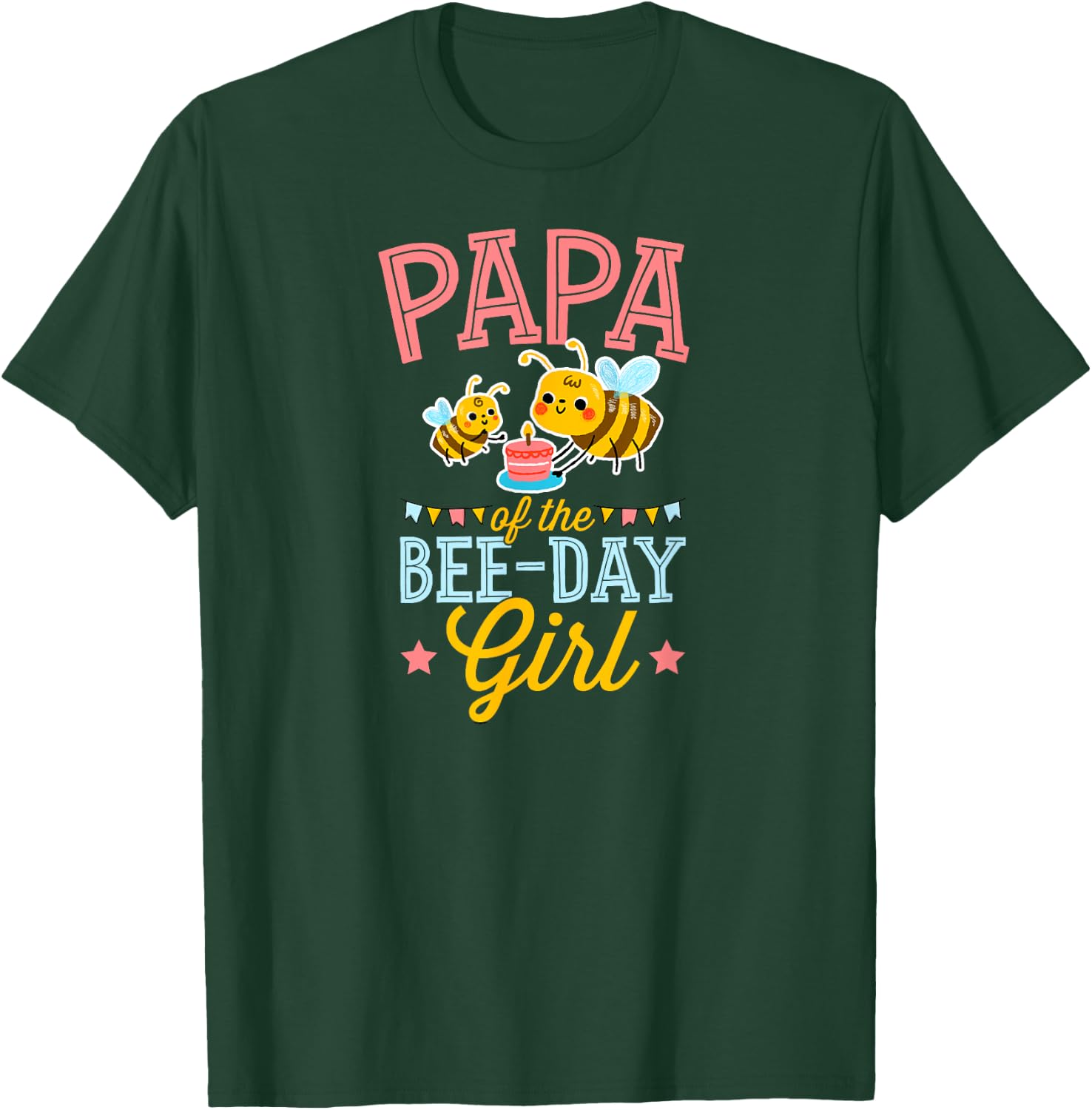 Papa Of The Bee Day Girl Cute Bee Themed Birthday Party T-Shirt - T-Shirt | Forest