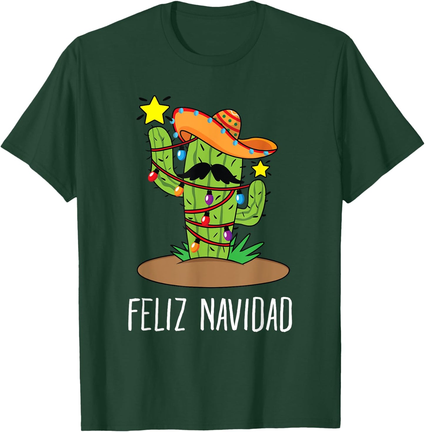 Feliz Navidad Cactus - Mexican Tree Christmas In July T-Shirt - T-Shirt | Forest