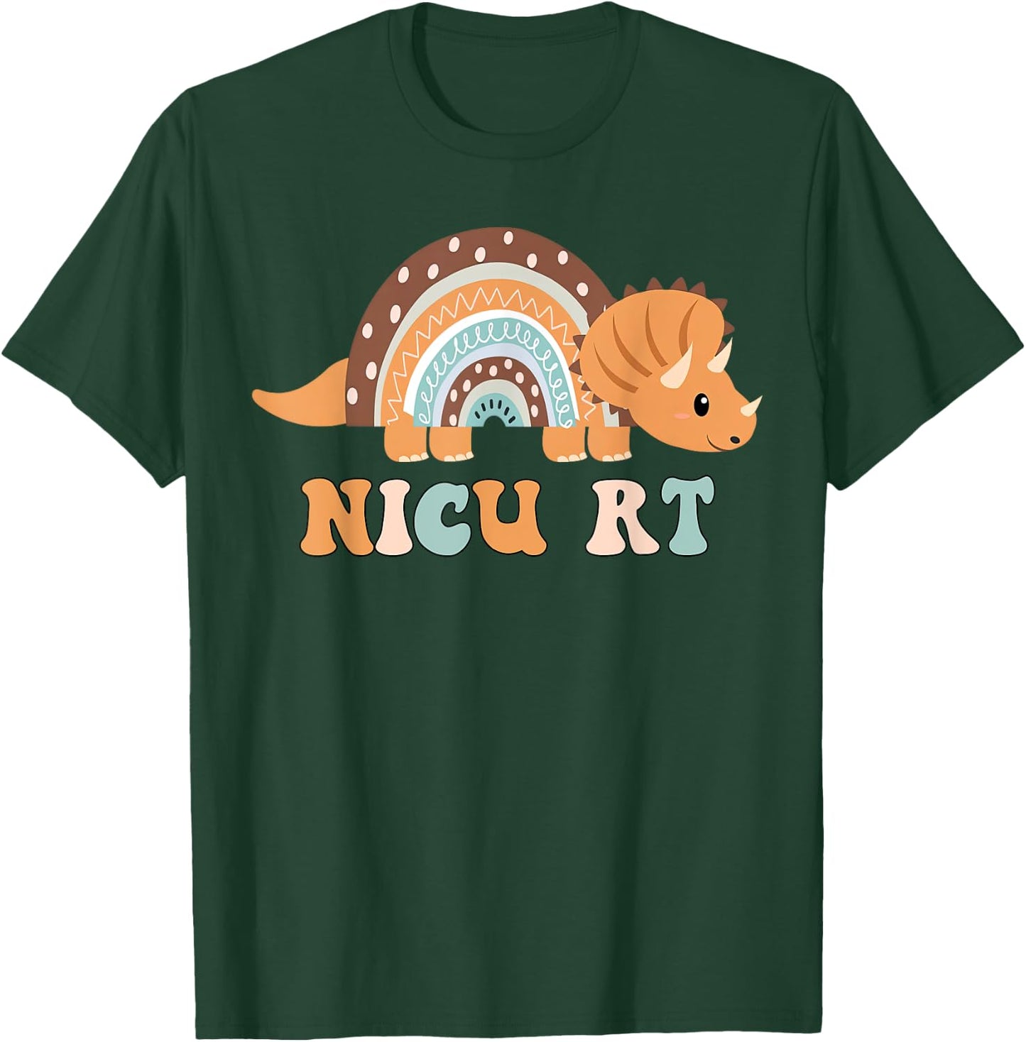 T-rex Dinosaur NICU RT Neonatal Respiratory Therapist , Small, Black T-Shirt - T-Shirt | Forest