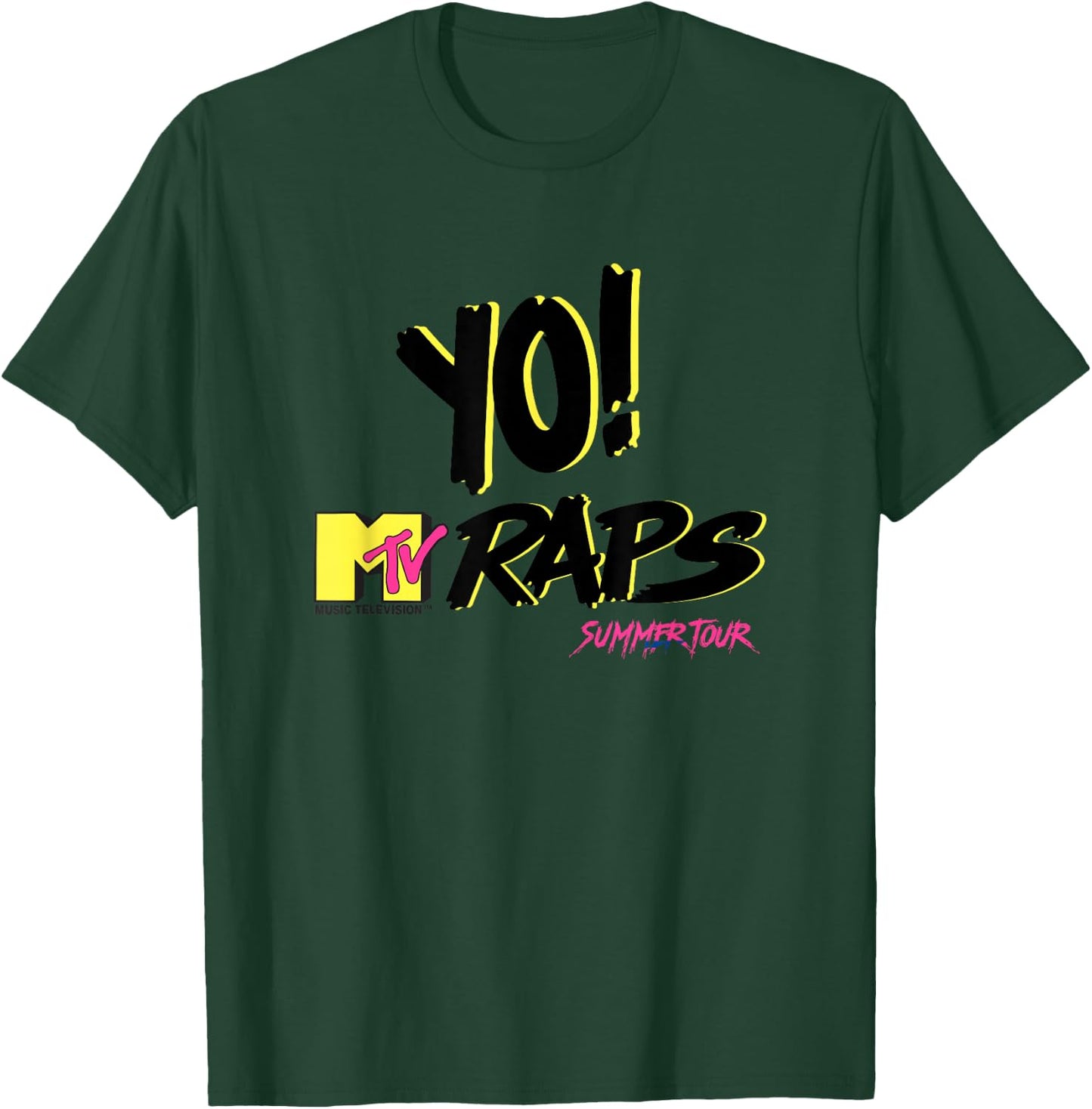 Yo! MTV Raps Summer Tour Neon 90s Hip Hop T-Shirt - T-Shirt | Forest