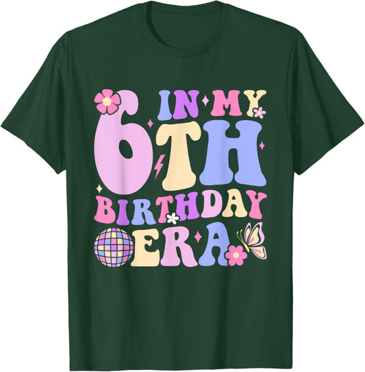 In My 6th Birthday Era Six 6 Years Old Disco Ball Bday T-Shirt - T-Shirt | Forest