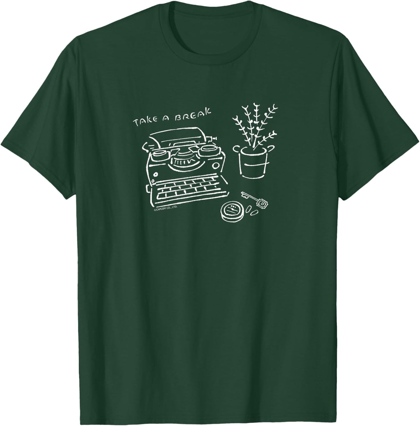 Resident Evil Line Art (A) , Black T-Shirt - T-Shirt | Forest