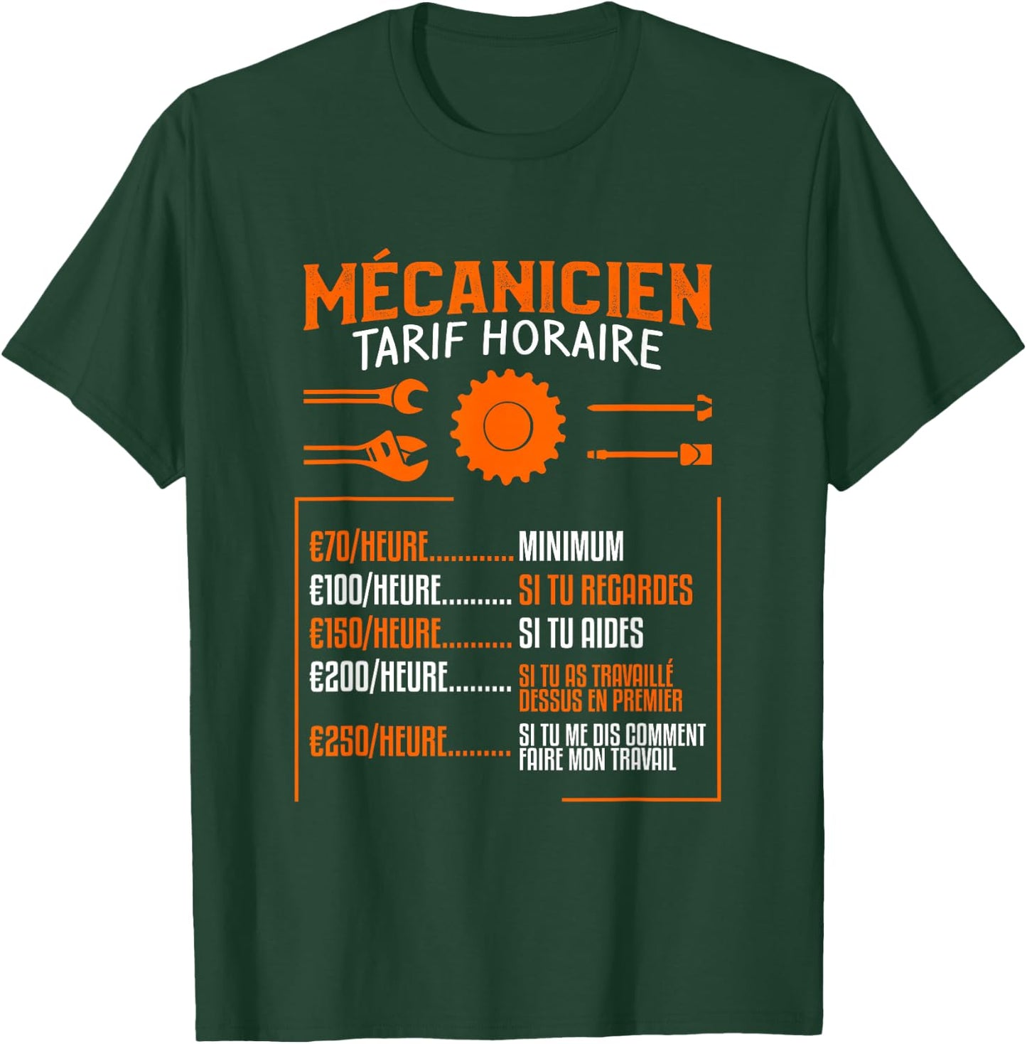 idée cadeau drôle de tarif pour un mécanicien , Black, S T-Shirt - T-Shirt | Forest