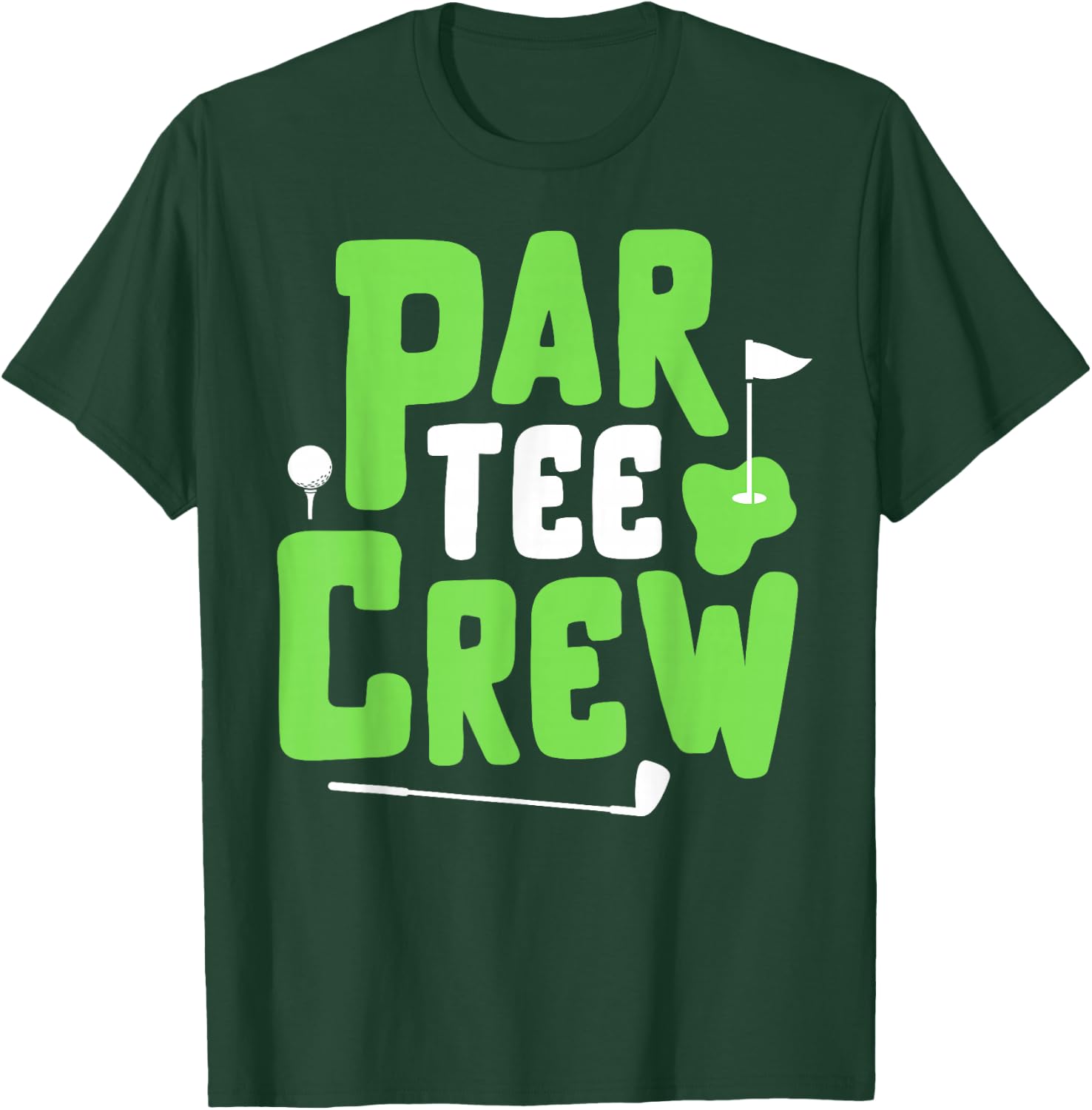 Par Crew Funny Golf Lover Putter Golfing Golfer Boy Girl T-Shirt - T-Shirt | Forest