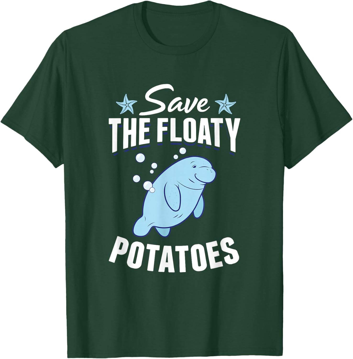 Chubby Manatee Save The Floaty Potatoes Dugong Sea Manatees T-Shirt - T-Shirt | Forest