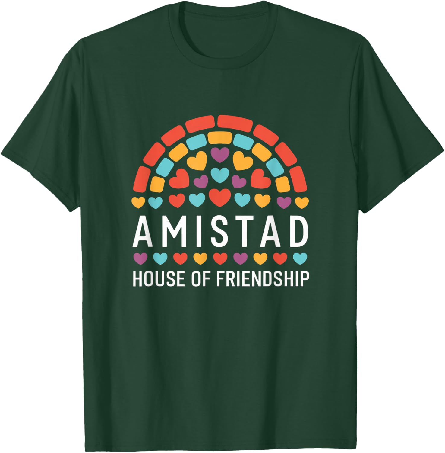 Amistad House Of Friendship Hearts T-Shirt - T-Shirt | Forest