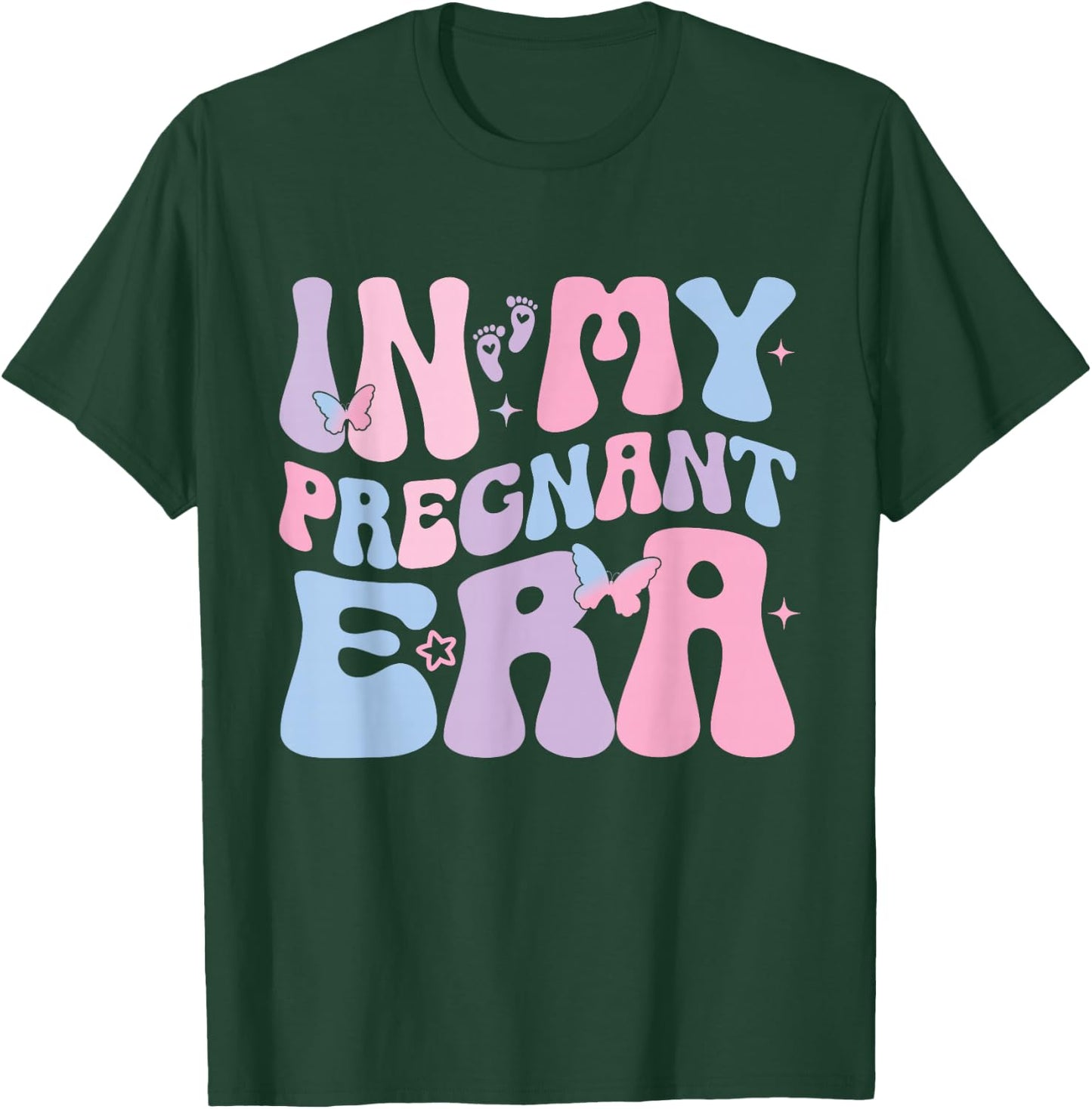 In My Pregnant Era Groovy Schwangere T-Shirt - T-Shirt | Forest