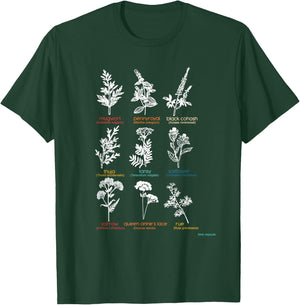 Mugwort Pennyroyal Black Cohosh Herbs Lovers T-Shirt - T-Shirt | Forest