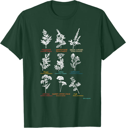 Mugwort Pennyroyal Black Cohosh Herbs Lovers T-Shirt - T-Shirt | Forest