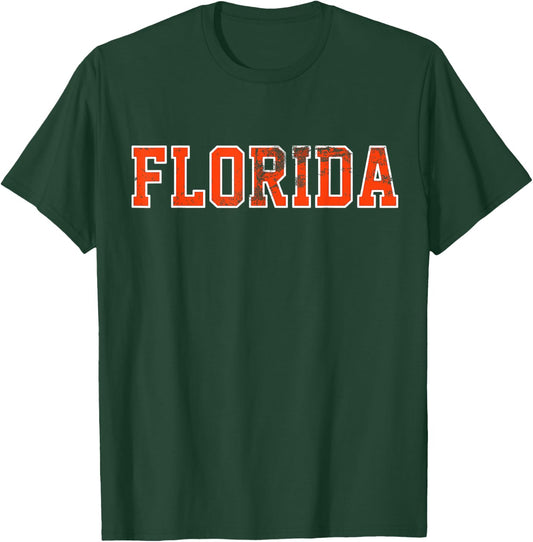Vintage Florida Men Florida Women Retro Orange Blue T-Shirt - T-Shirt | Forest