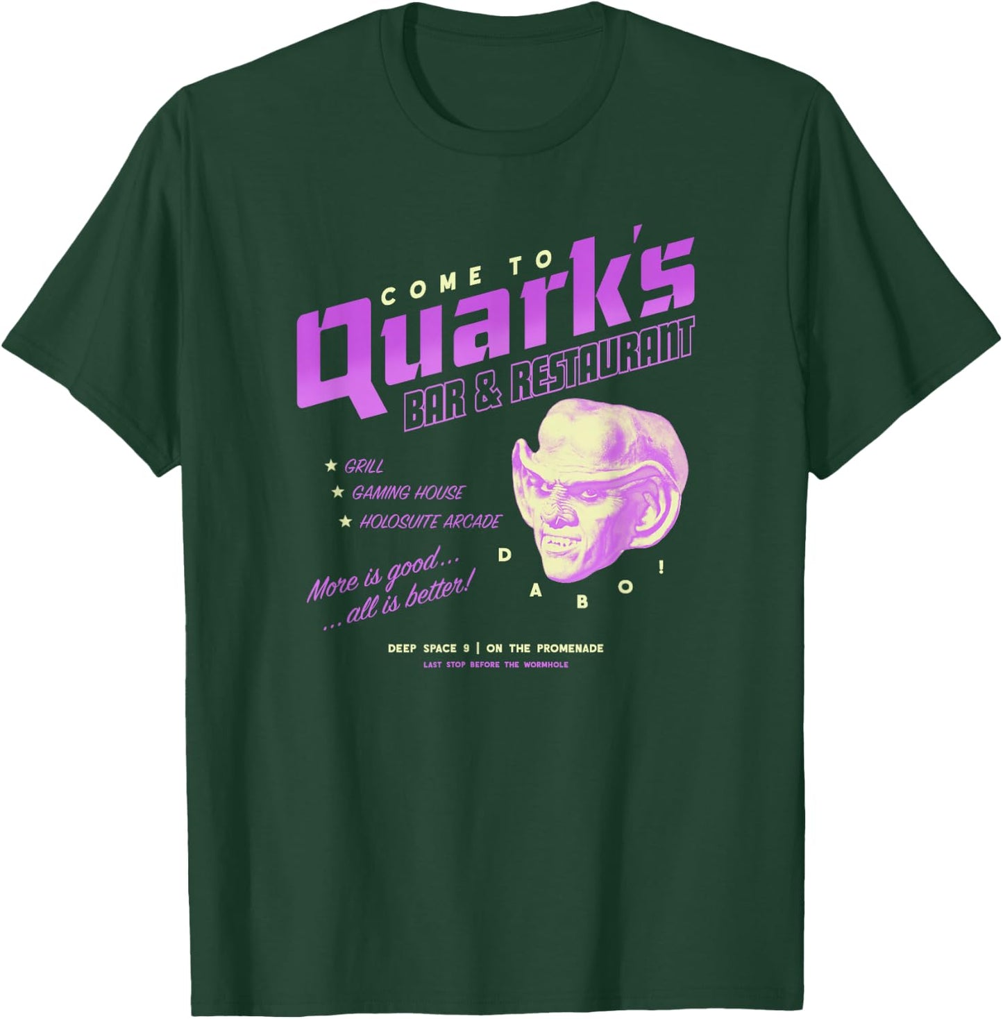 Star Trek: Deep Space Nine Come to Quark's Bar Vintage Logo T-Shirt - T-Shirt | Forest
