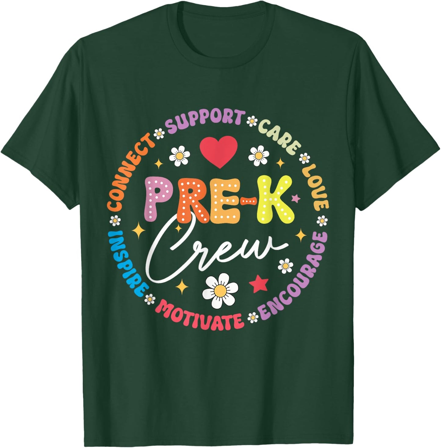 Pre-K Crew 1st Day Of School Funny Preschool Teacher Men Women Kids T-Shirt - T-Shirt | Forest
