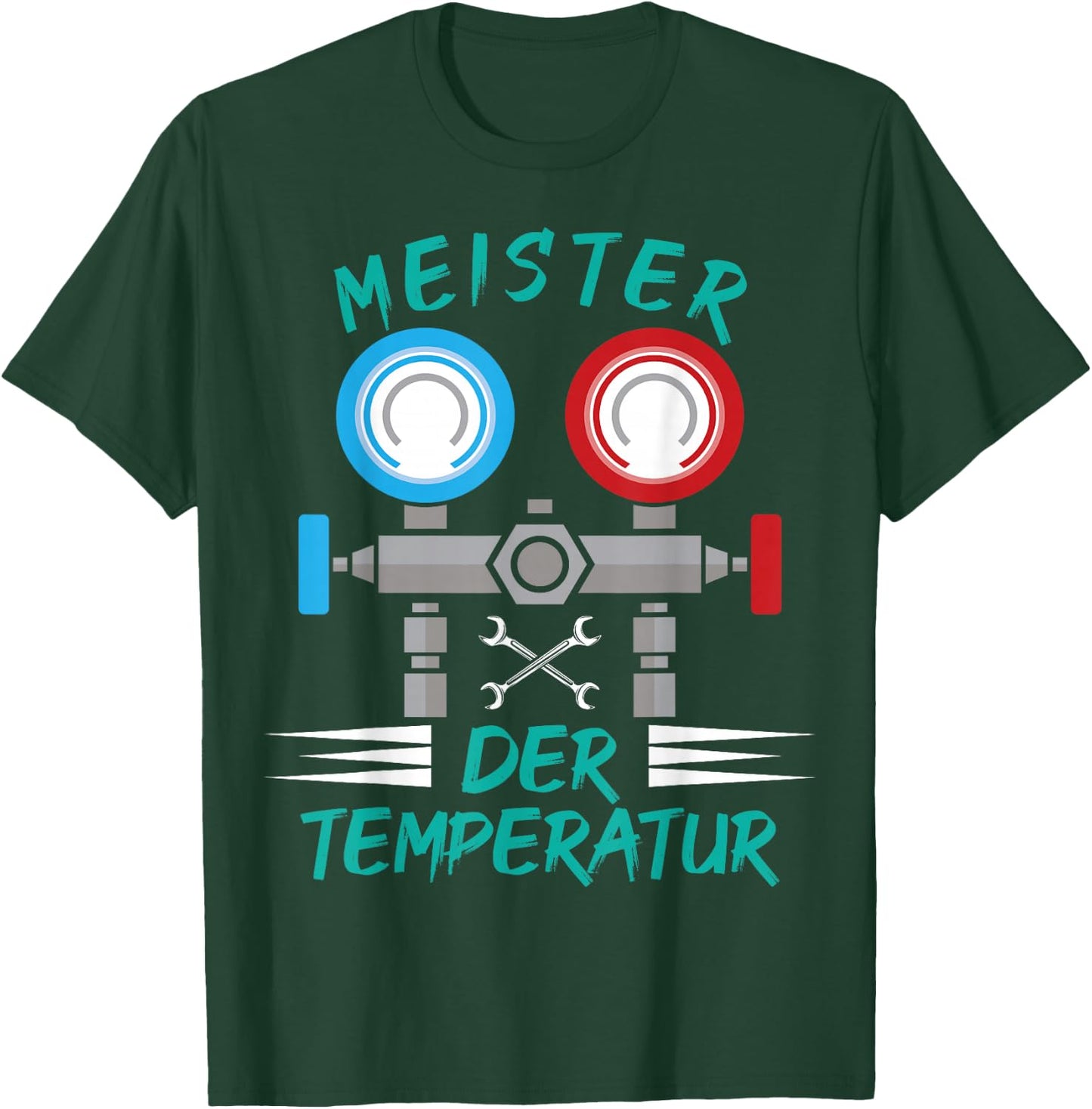Kältetechniker Klimatechniker Kältetechnikmeister Meister der Temperatur , Herren, Schwarz, S, Kurzarm, , Sommer, Herbst T-Shirt - T-Shirt | Forest