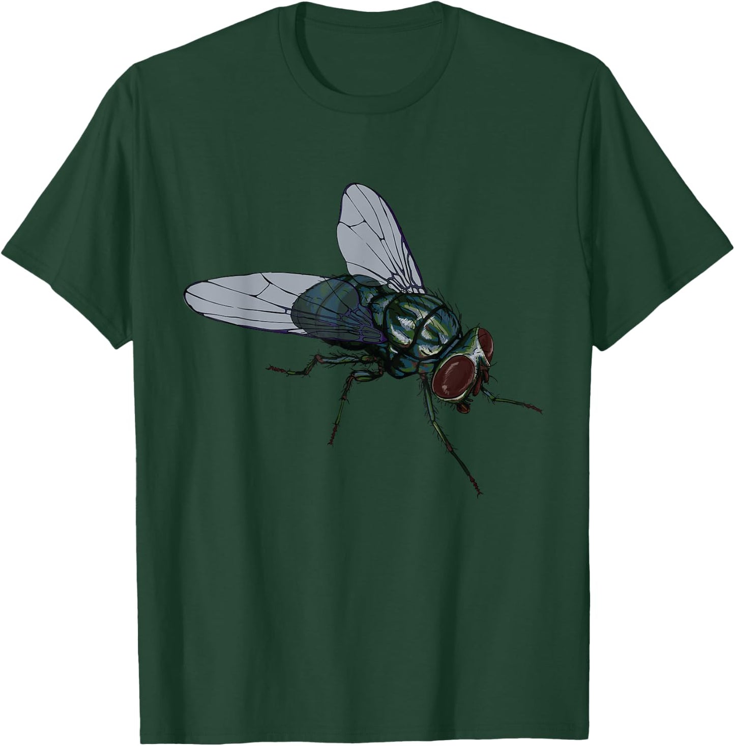 CRUDO Fly Common House Fly Insect -Adults & Kids Black Cotton 60%, Polyester 40% Short Sleeve T-Shirt - T-Shirt | Forest