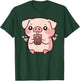 Cute kawaii cartoon pig drinking bubble tea T-Shirt - T-Shirt | Forest