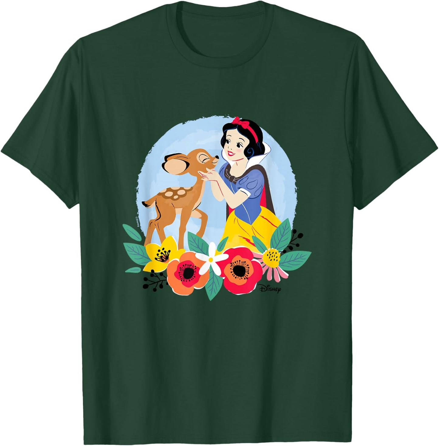 Disney Princess - Floral Snow White Deer T-Shirt - T-Shirt | Forest