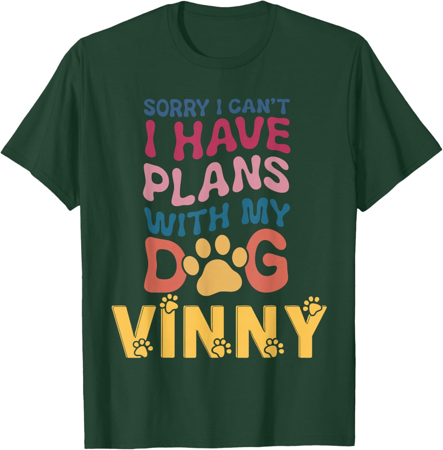 Dog Name Vinny Personalised Gift Busy With My Dog Vinny Women Kids T-Shirt - T-Shirt | Forest