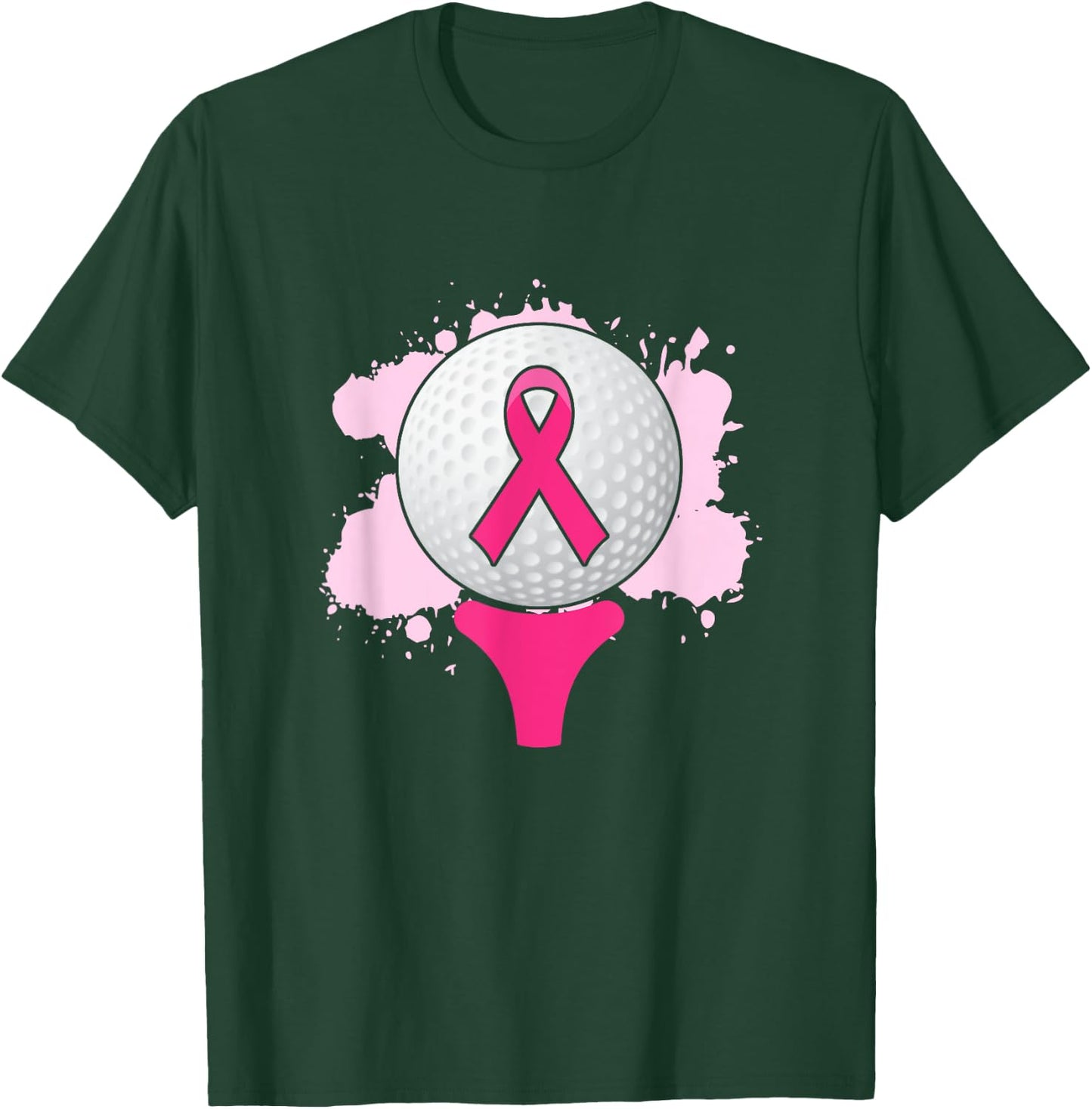 Breast Cancer Awareness Golf Ball Pink Ribbon T-Shirt - T-Shirt | Forest