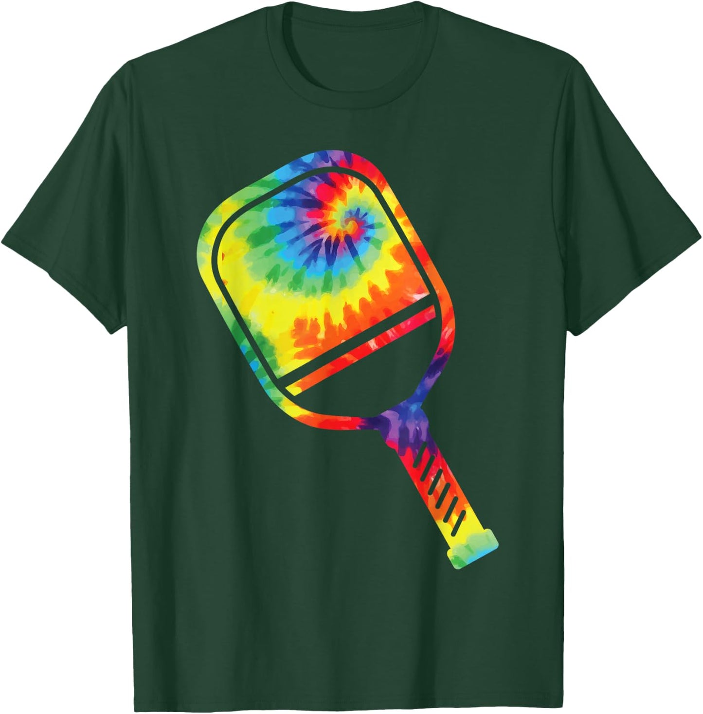 Pickleball Paddle Tie Dye Retro 80s 90s T-Shirt - T-Shirt | Forest