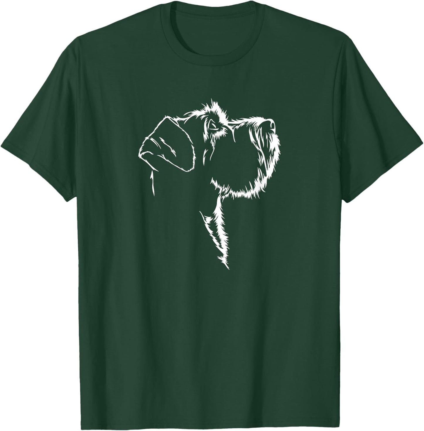 Schnauzer Portrait Silhouette Dog Medium Schnauzer Dog T-Shirt - T-Shirt | Forest